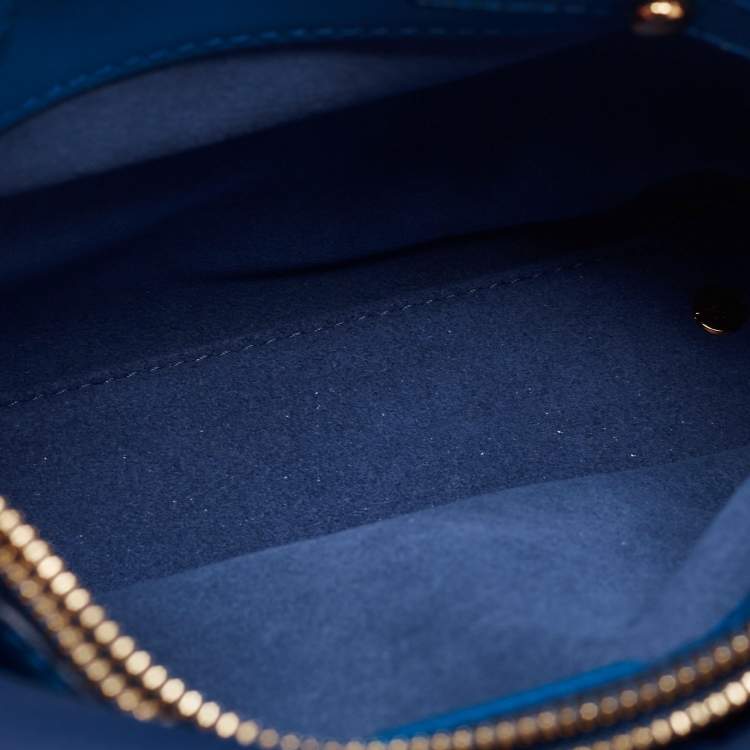 Pre Owned MCM Blue Leather Mini Milla Park Avenue Tote