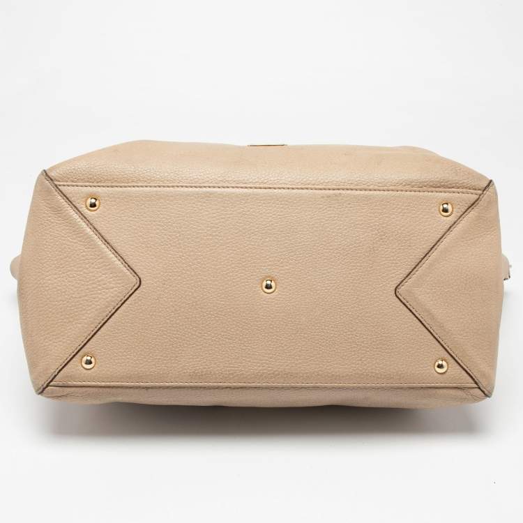 Pre Owned MCM Beige Leather Zip Satchel