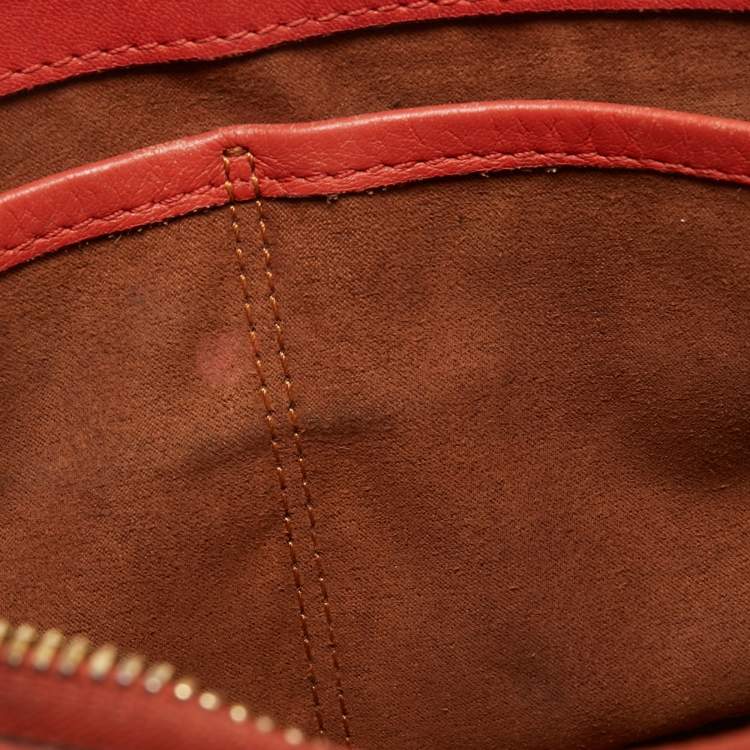 Pre Owned MCM Tan/Orange Visetos Coated Canvas and Leather Chain Crossbody Bag