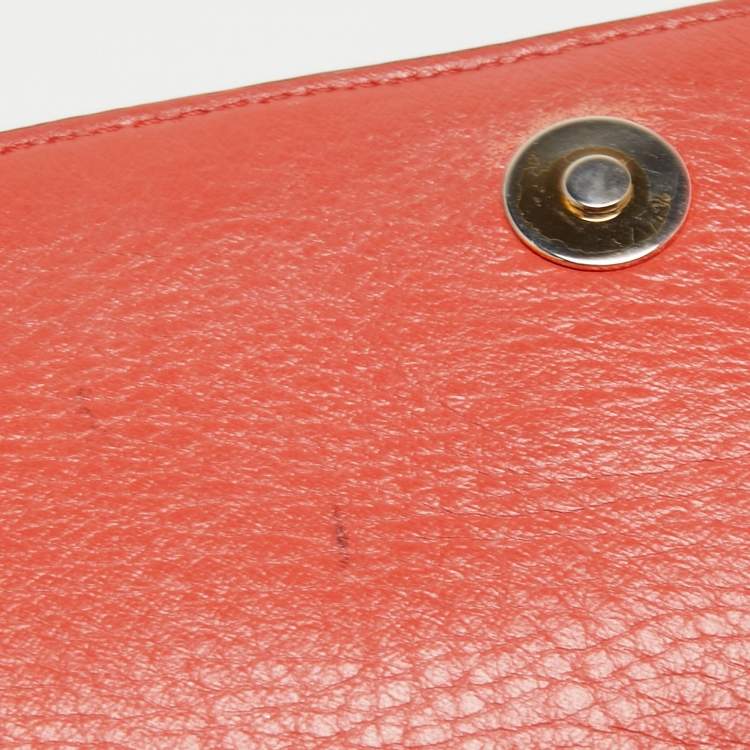 Pre Owned MCM Tan/Orange Visetos Coated Canvas and Leather Chain Crossbody Bag