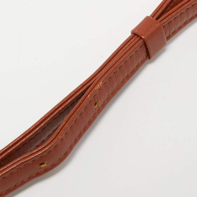 Pre Owned MCM Cognac Visetos Coated Canvas and Leather Flap Crossbody Bag