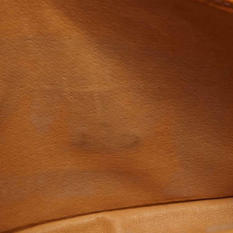 Pre Owned MCM Cognac Visetos Coated Canvas and Leather Flap Crossbody Bag