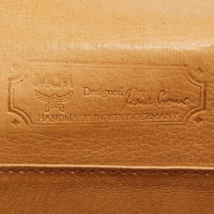 Pre Owned MCM Cognac Visetos Coated Canvas and Leather Flap Crossbody Bag