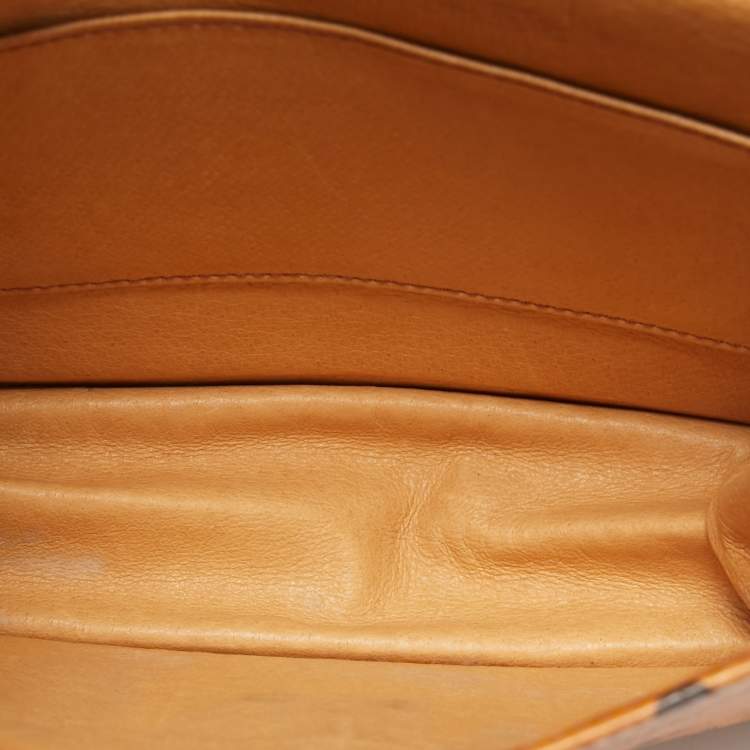 Pre Owned MCM Cognac Visetos Coated Canvas and Leather Flap Crossbody Bag