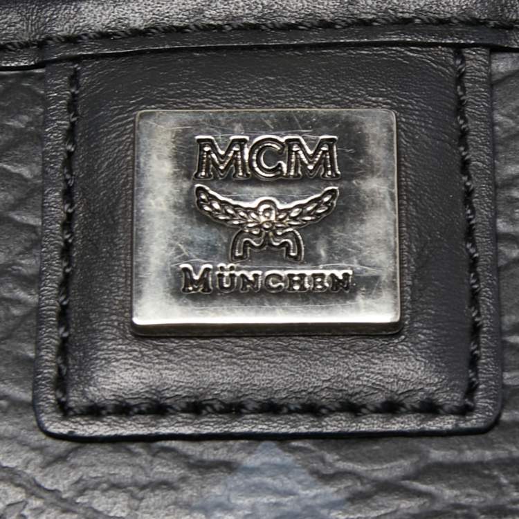 مملوكة مسبقًا MCM Black Visetos Coated Canvas and Leather Tote