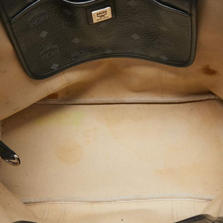 مملوكة مسبقًا MCM Black Visetos Coated Canvas and Leather Tote