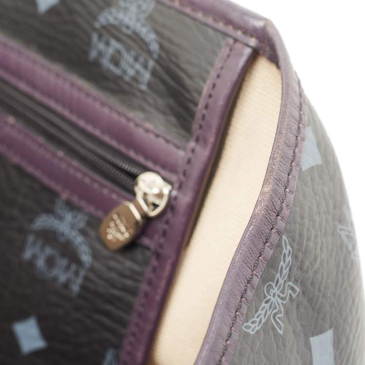 Pre Owned MCM Black Visetos Coated Canvas and Leather Princess Lion Shopper Tote