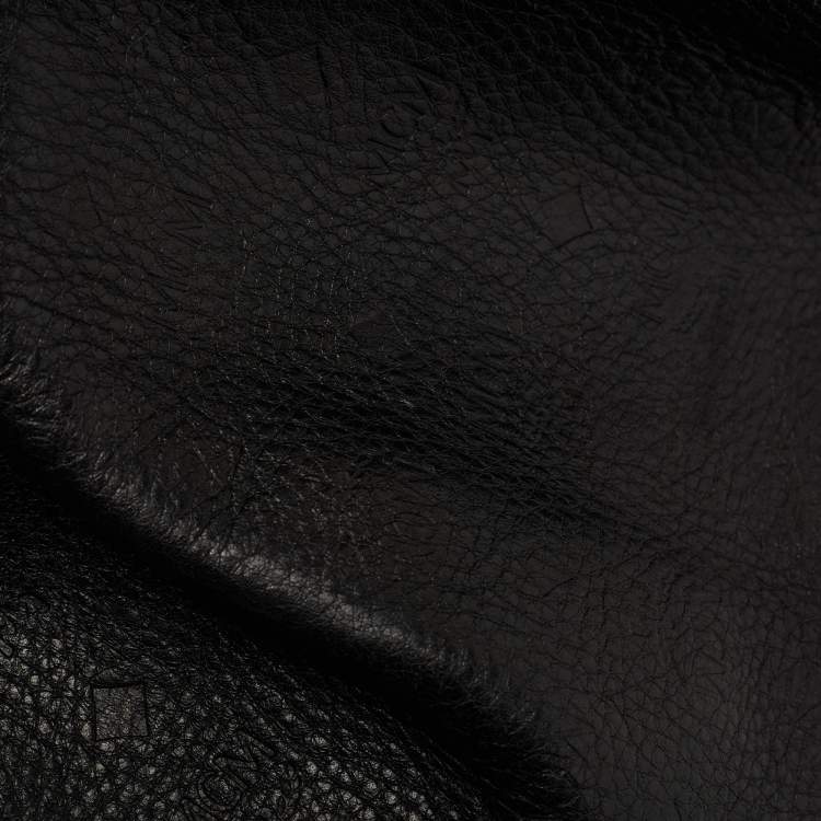 Pre Owned MCM Black Monogram Leather Top Zip Tote