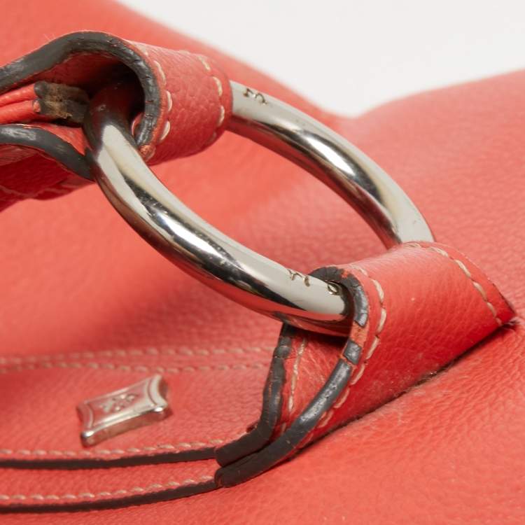 مملوكة مسبقًا MCM Orange Pebbled Leather Studded Tote