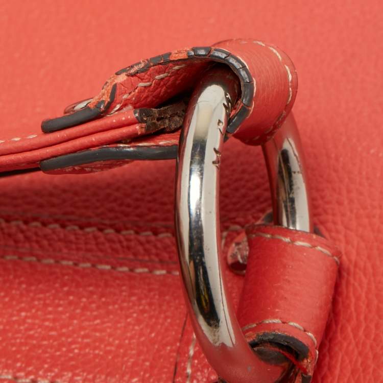 مملوكة مسبقًا MCM Orange Pebbled Leather Studded Tote