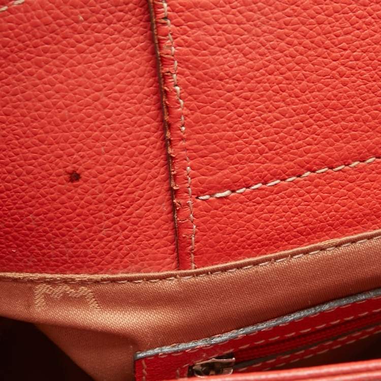 مملوكة مسبقًا MCM Orange Pebbled Leather Studded Tote