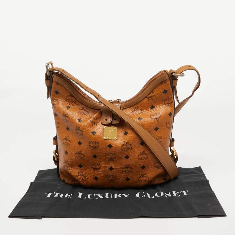 Pre Owned MCM Cognac Visetos Coated Canvas Hobo