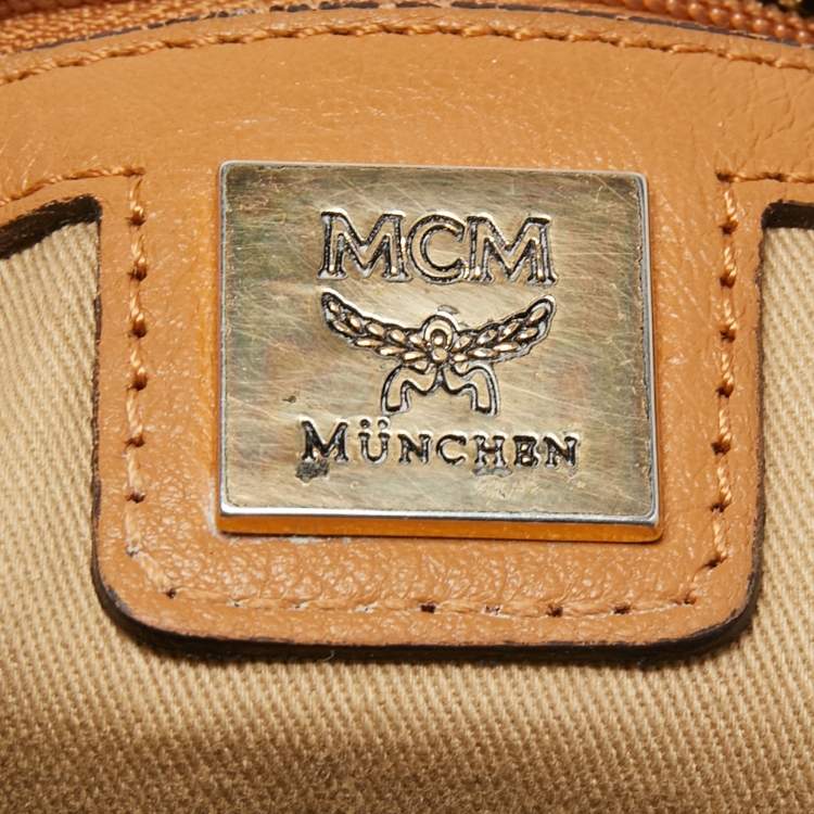 Pre Owned MCM Cognac Visetos Coated Canvas Hobo