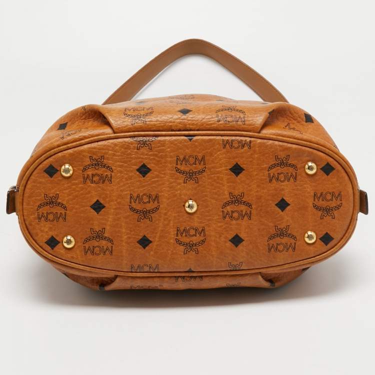 Pre Owned MCM Cognac Visetos Coated Canvas Hobo