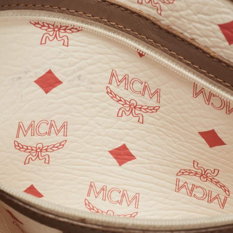 مملوكة مسبقًا MCM Multicolor Visetos Coated Canvas and Leather Striped Munich Lion Tote