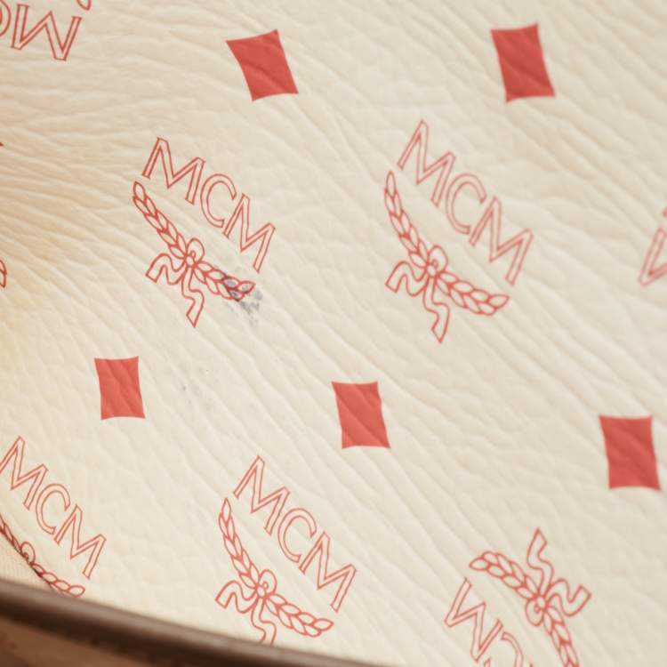 مملوكة مسبقًا MCM Multicolor Visetos Coated Canvas and Leather Striped Munich Lion Tote