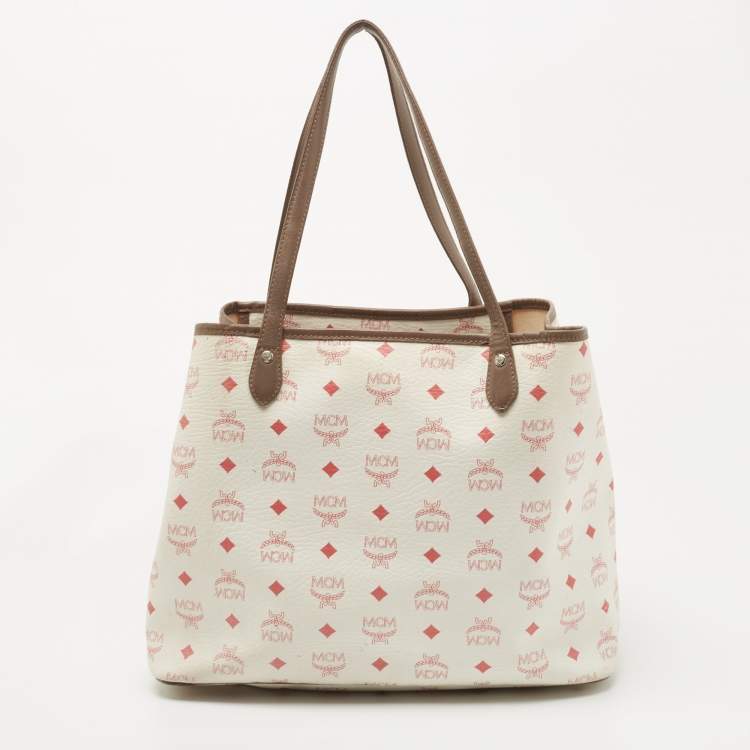 مملوكة مسبقًا MCM Multicolor Visetos Coated Canvas and Leather Striped Munich Lion Tote