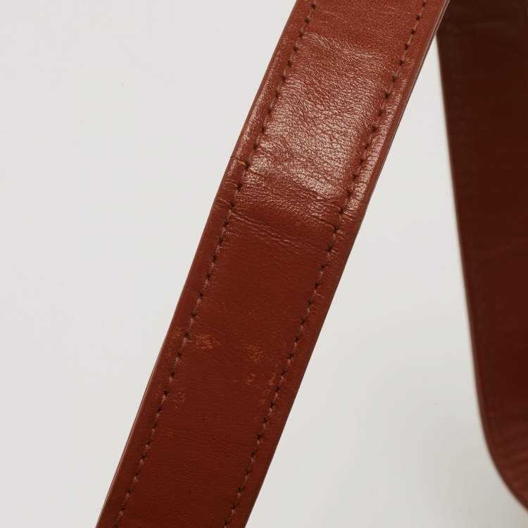 Pre Owned MCM Cognac Visetos Coated Canvas Shoulder Bag