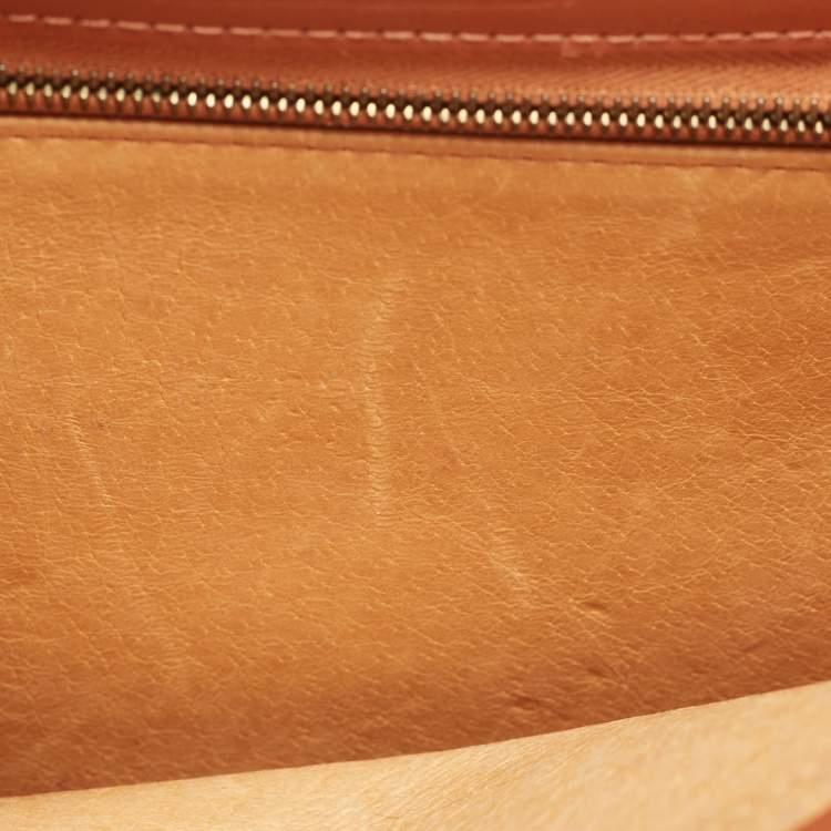 Pre Owned MCM Cognac Visetos Coated Canvas Shoulder Bag