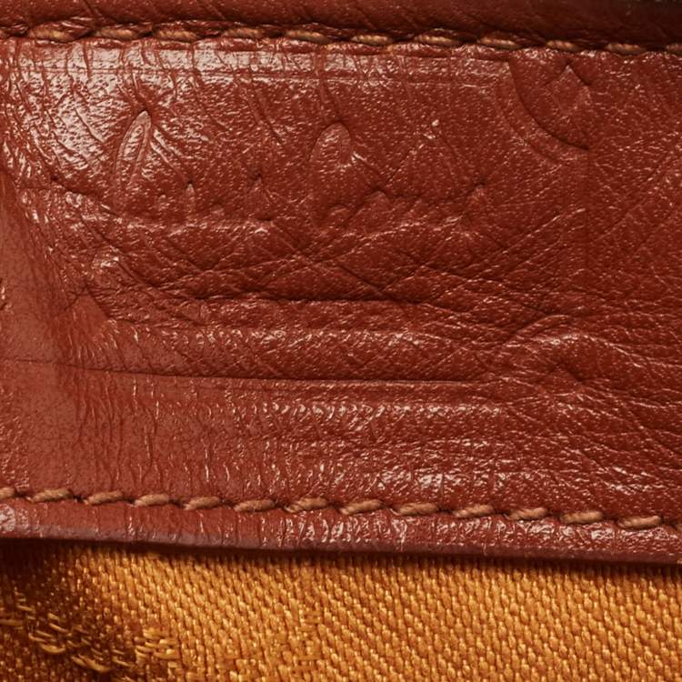 Pre Owned MCM Cognac Visetos Coated Canvas Boston Bag