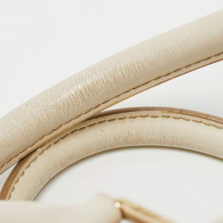 مملوكة مسبقًا MCM Lime/White Visetos Coated Canvas and Leather Boston Bag