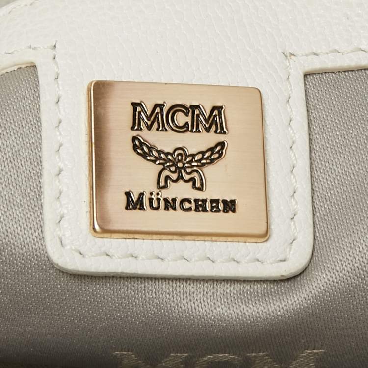 Pre Owned MCM Yellow/Black Python Embossed Leather Zip Tote
