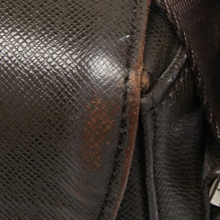 Pre Owned MCM Dark Brown Leather Flap Messenger Bag 