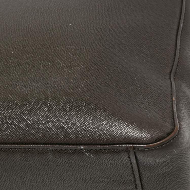 Pre Owned MCM Dark Brown Leather Flap Messenger Bag 