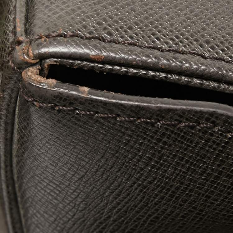 Pre Owned MCM Dark Brown Leather Flap Messenger Bag 