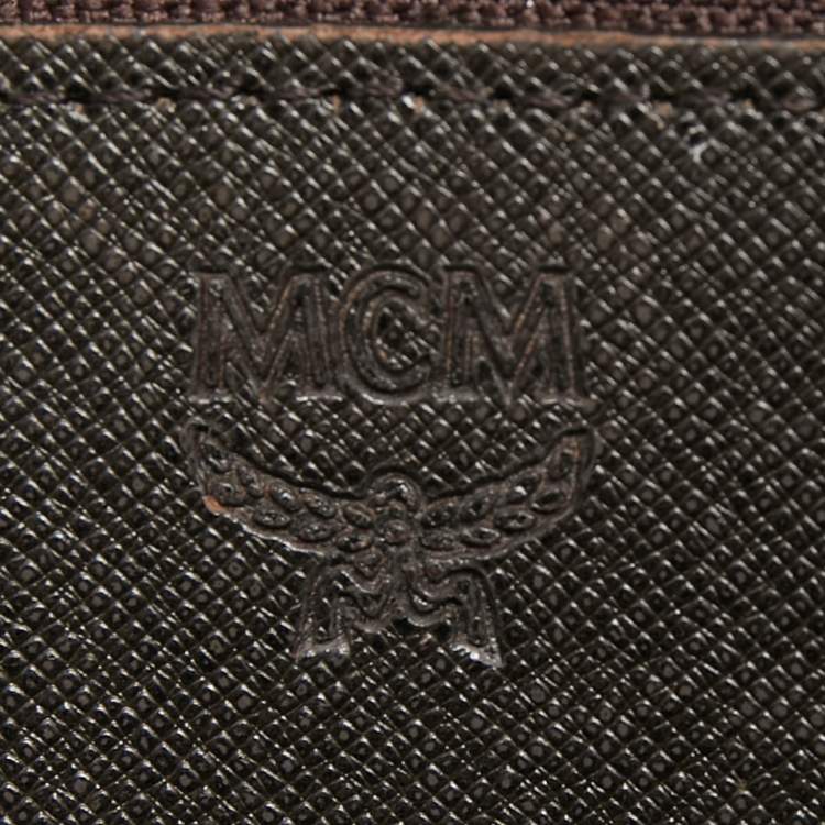 Pre Owned MCM Dark Brown Leather Flap Messenger Bag 