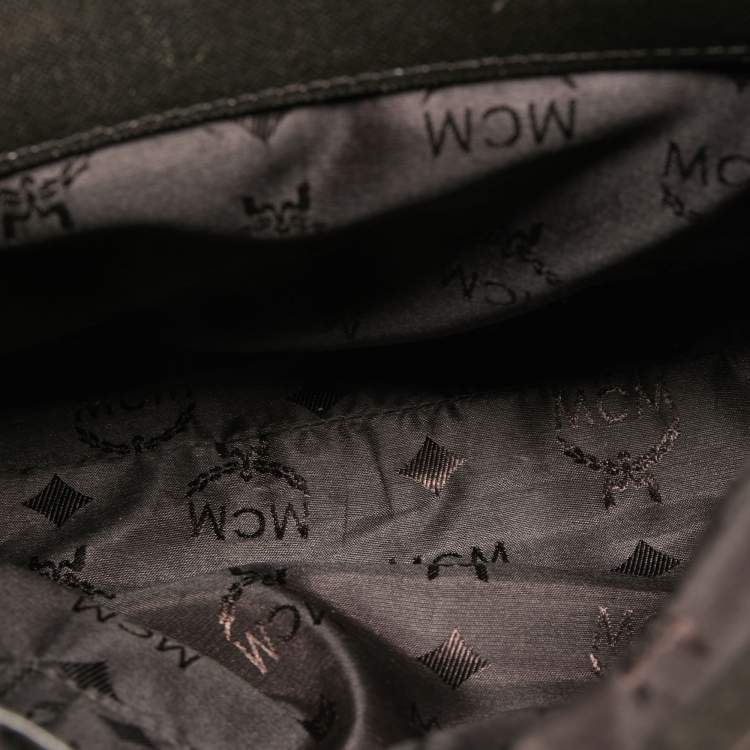 Pre Owned MCM Dark Brown Leather Flap Messenger Bag 