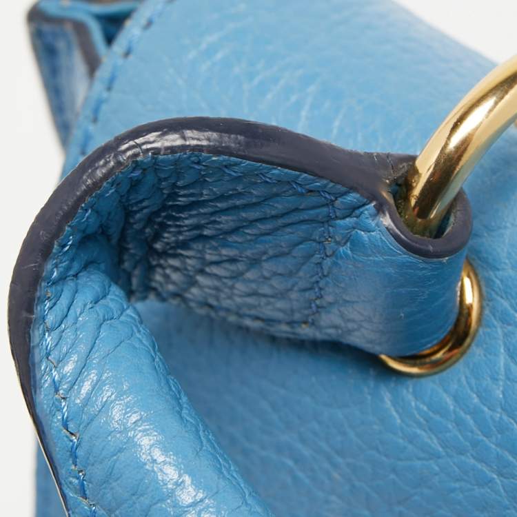 Pre Owned MCM Light Blue Leather First Lady Top Handle Bag