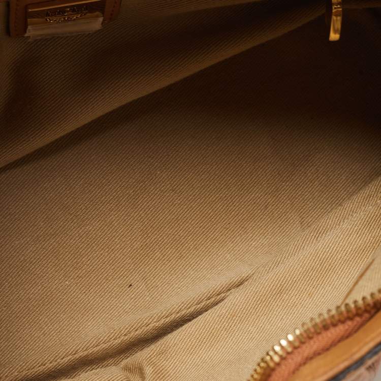 مملوكة مسبقًا MCM Cognac Visetos Coated Canvas and Leather Shoulder Bag