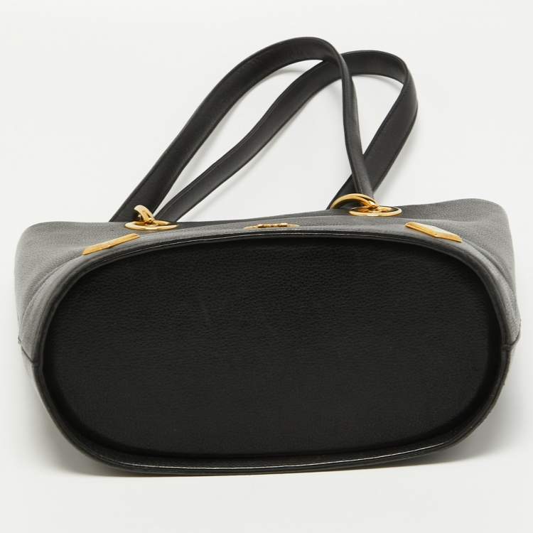 Pre Owned MCM Black Leather Bucket Tote