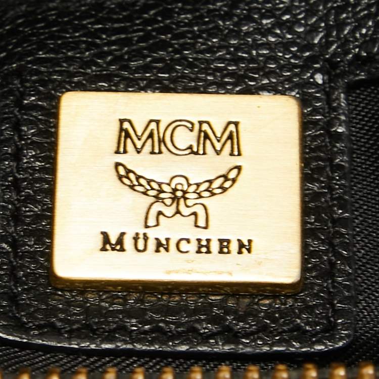 Pre Owned MCM Black Leather Bucket Tote