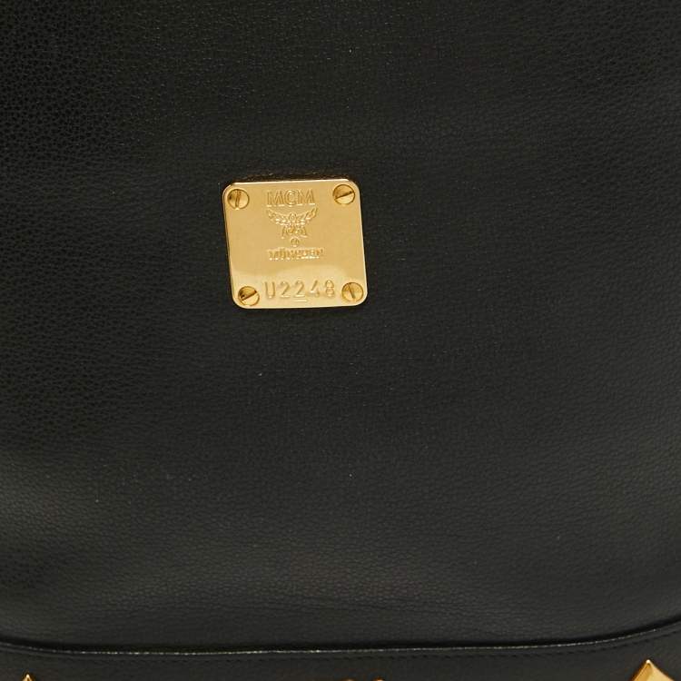 Pre Owned MCM Black Leather Bucket Tote