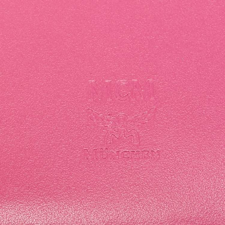 Pre Owned MCM Pink Leather Bifold Long Wallet