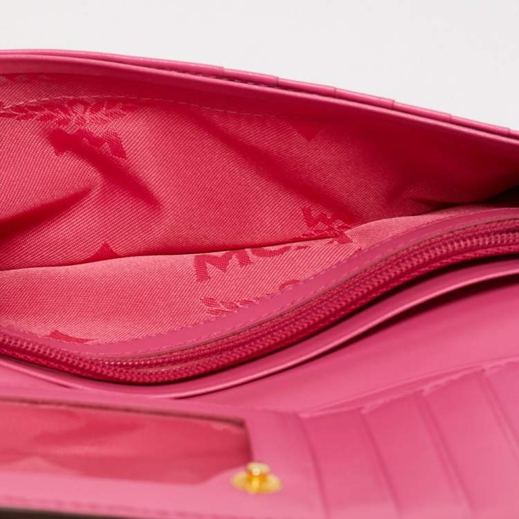 Pre Owned MCM Pink Leather Bifold Long Wallet