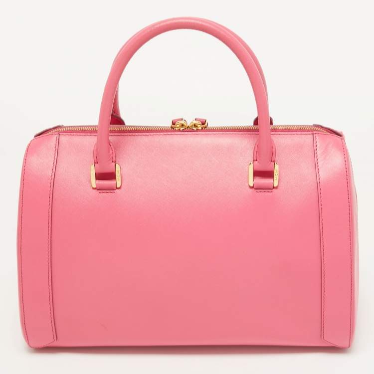 Pre Owned MCM Pink Leather Boston Bag