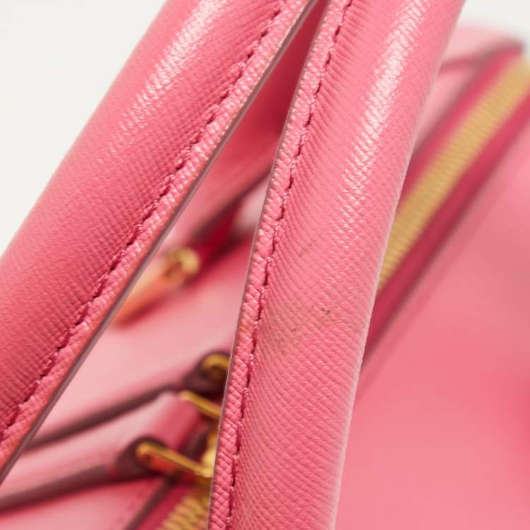 Pre Owned MCM Pink Leather Boston Bag