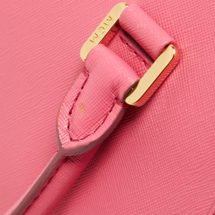 Pre Owned MCM Pink Leather Boston Bag