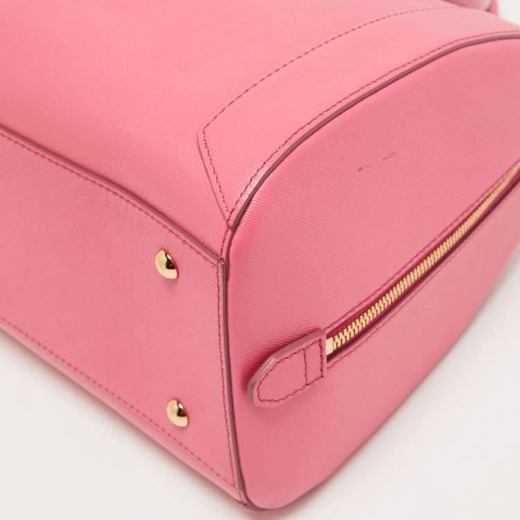 Pre Owned MCM Pink Leather Boston Bag