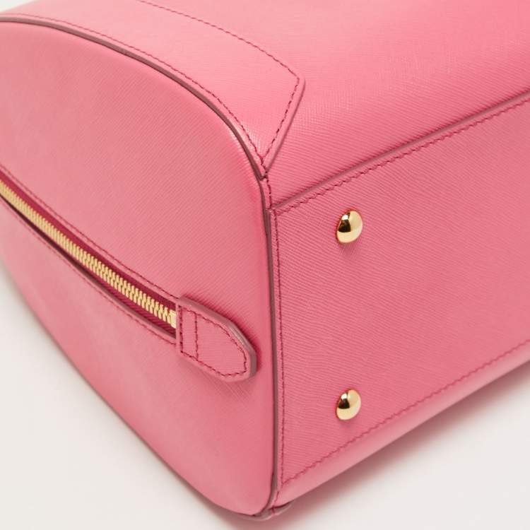 Pre Owned MCM Pink Leather Boston Bag