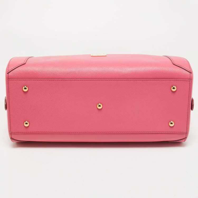 Pre Owned MCM Pink Leather Boston Bag