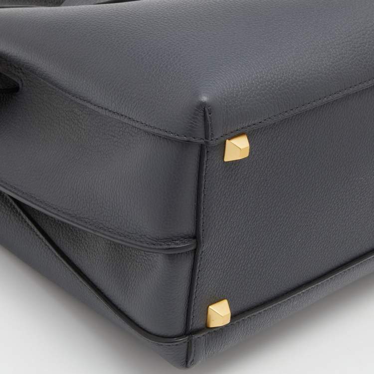 Pre Owned MCM Dark Grey Leather Medium Milla Tote