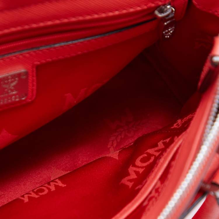 Pre Owned MCM Red Leather Elda Tote