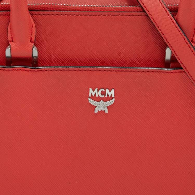 Pre Owned MCM Red Leather Elda Tote