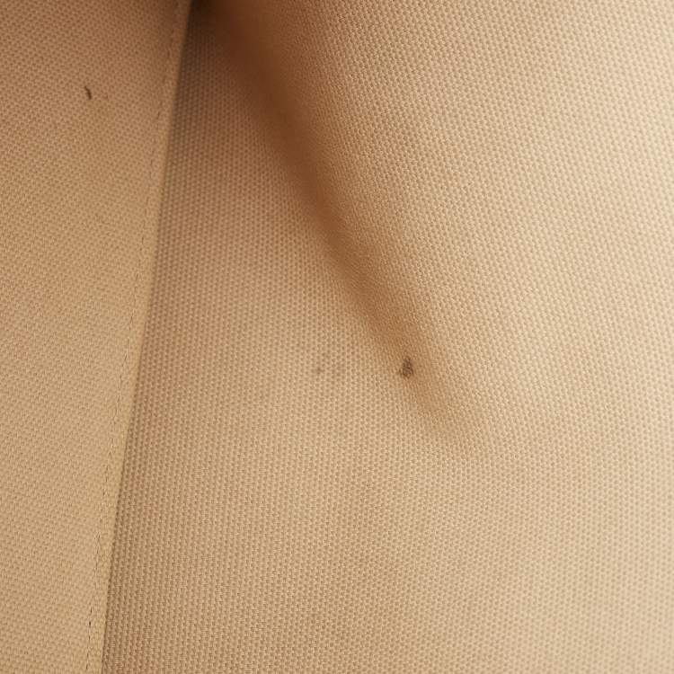 Pre Owned MCM Tan Visetos Coated Canvas Striped Shopper Tote