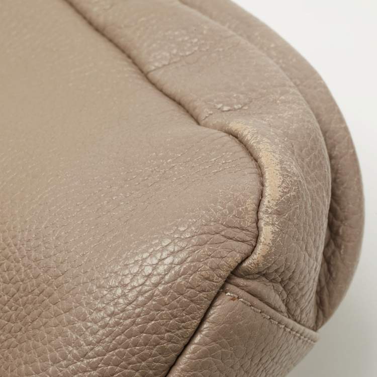 Pre Owned MCM Beige Leather Studded Flap Hobo