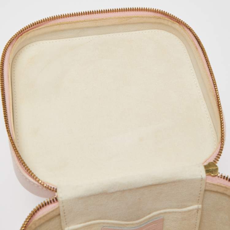 Pre Owned MCM Light Pink Leather Vanity Case Bag 